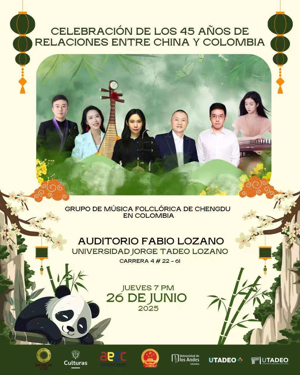 invitación concierto chino en auditorio fabio lozano