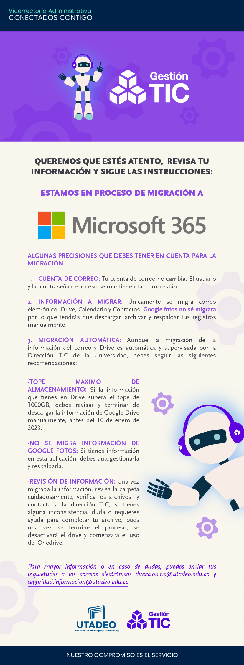 Recomendaciones migración de correos a Microsoft 365 | Universidad de  Bogotá Jorge Tadeo Lozano