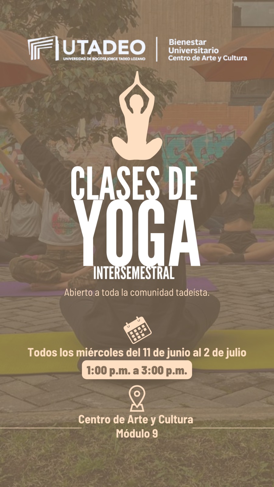 invitación a clases de Yoga, Utadeo 2025