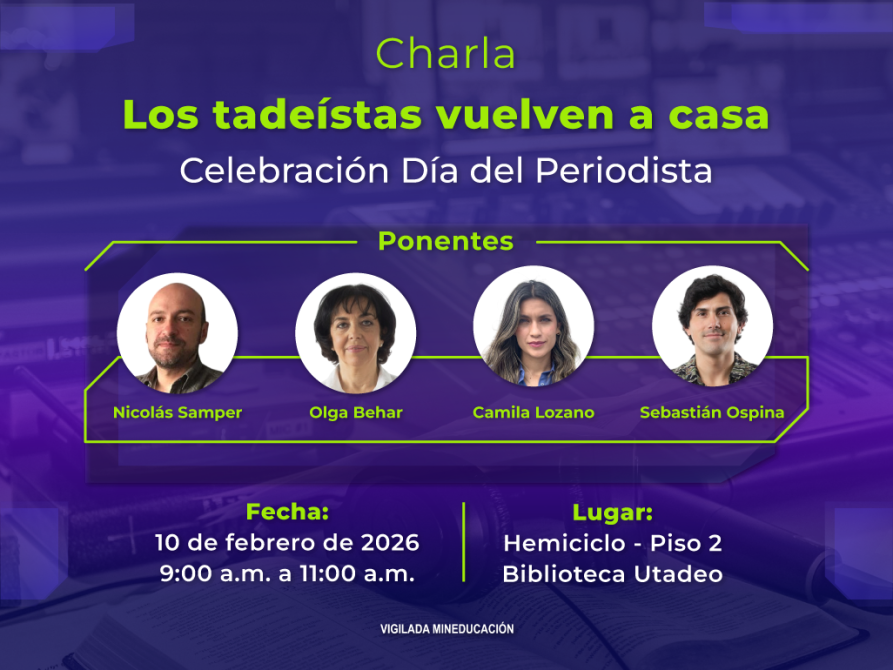 Información sobre la charla del Día del Periodista en Utadeo.