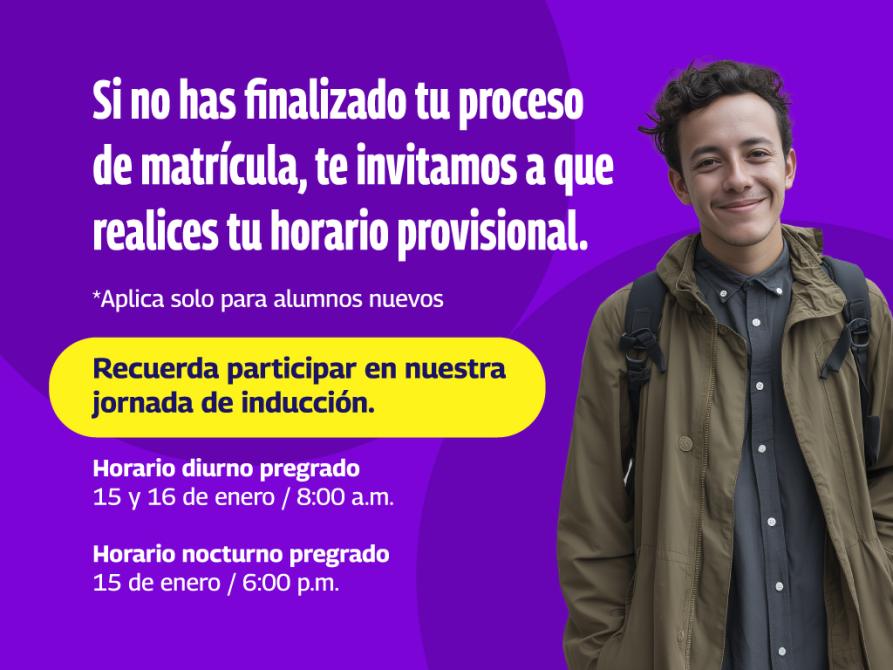 Invitación a la inscripción del horario provisional