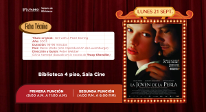 Cineteca Utadeo -"La joven de la perla" Cineteca Utadeo -"La joven de la perla"