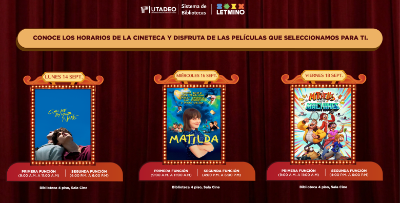 Programación Cineteca Utadeo 2026 - 13 al 19 de septiembre