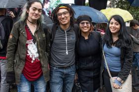 ¿Fin de semestre? ¡Celebremos entre amigos! Foto: Gerardo Martínez, Leidy Rodríguez, Ángela González, de Diseño Gráfico y Cármen Córdoba de Diseño Interactivo.