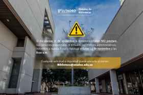 El 21 de noviembre no habrá servicio en la Biblioteca El 21 de noviembre no habrá servicio en la Biblioteca