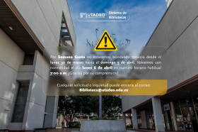 La Biblioteca Utadeo no prestara servicio en Semana Santa La Biblioteca Utadeo no prestara servicio en Semana Santa