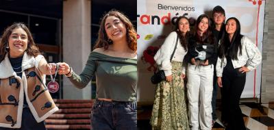 Mosaico con los estudiantes de Publicidad que fueron galardonados en los premios Garra Creativa y Brandófono