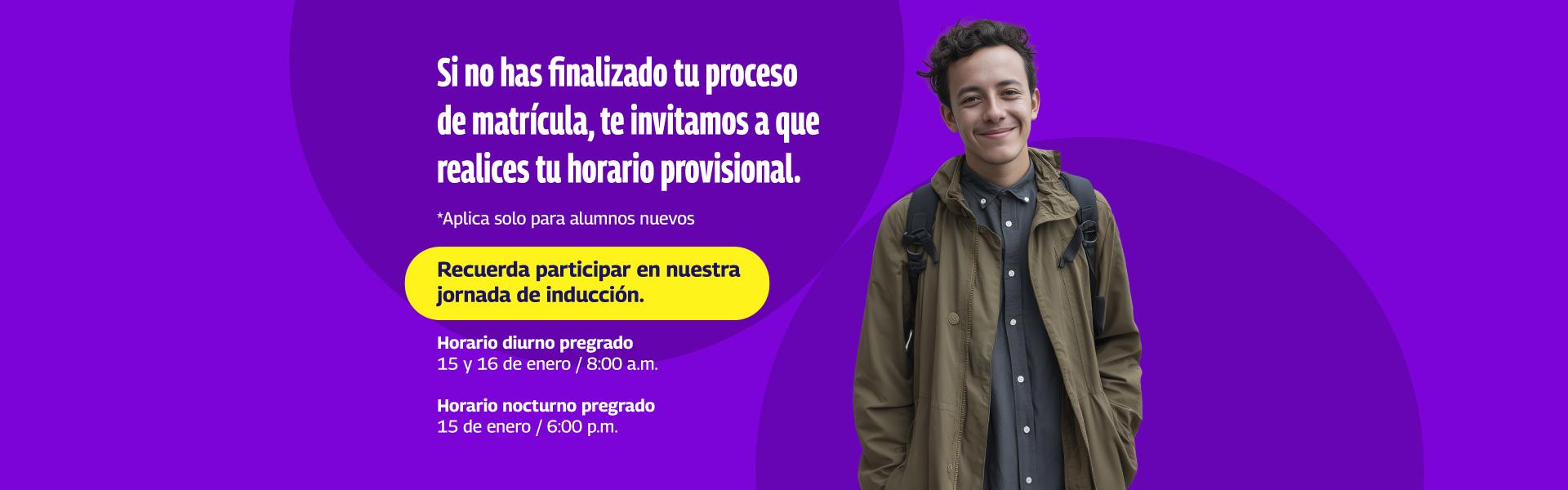 Invitación a la inscripción del horario provisional